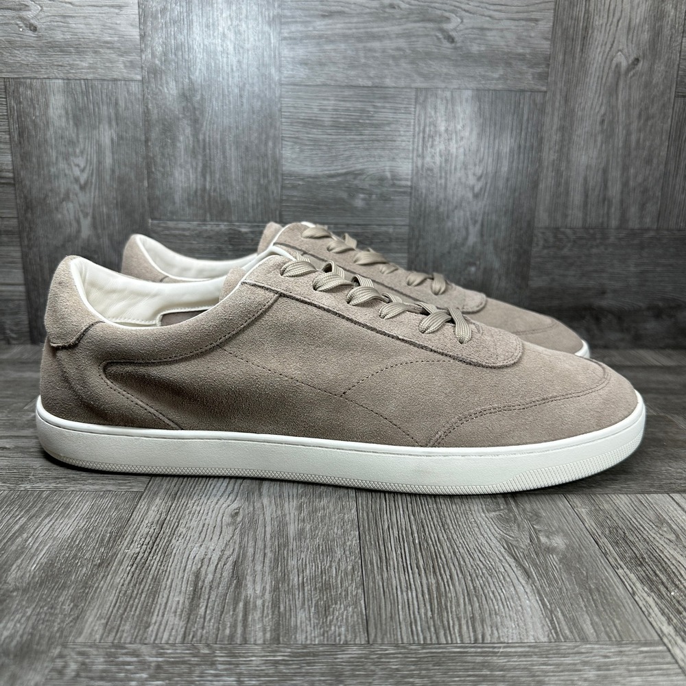 Aldo Sneakers Mens 13 Tan Suede Low Top Minimalist Casual Neutral NEW